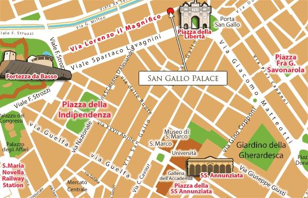 Location - San Gallo Palace Hotel, Florence